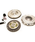 Street Ready Clutch And Flywheel Conversion Kit For BMW 318i 318is 318ti Z3 1991 To 1998 L4 1.9L Engine parts layout with metallic and rubber components.