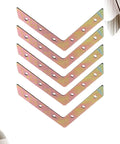 L Shaped Right Angle Galvanized Iron Plate Bracket 5 Pack Triangle Corner Support Braces displayed in a stack