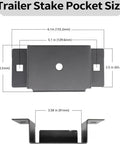 Beefy Trailer Stake Pocket Bracket Set For Flatbed Trucks Carbon Steel Rust Resistant dimensions illustration