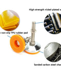 4 Pcs Heavy Duty Adjustable Leveling Feet For Furniture And Tables, M12 Orange Bottom Feet With Lock Nuts, 150mm Height, Beefy Sturdy Support For Shelves, Stop Wobble, Reduce Vibration, Easy Install. Nickel-plated carbon steel foot with orange TPU pad