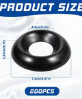Front view of Amazon black finish stainless steel #8 countersunk cup washer, 200 pcs