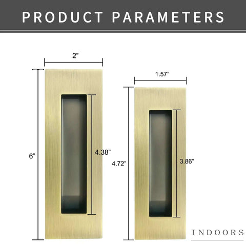 Recessed Finger Flush Pulls With Edge Pull Antique Brass 6 Inch Pop Up Pull Tough As Nails for Pocket Doors dimensions