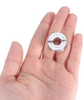 Two Pack Double Split Clamp On Shaft Collar For 3/8 Inch Shaft, 7/8 Inch Outer Diameter, 11/32 Inch Thick Aluminum Alloy With Set Screw in hand