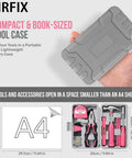 Mini Compact Pink 24 Piece Household Tool Kit With Soft Grip Handles And Slick Carry Case Super Handy DIY Repair Set For Women in portable case.