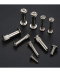 Beefy Nut Connector Kit For Furniture M5 And M8 Snap Rivet Screws, Male And Female Quick Assembly Hardware Sets, Includes 10 Complete Sets For Kitchen Cabinets, Beds, And DIY Splicing, Easy Fit, No Fuss Build, Strong Hold; silver metal connectors