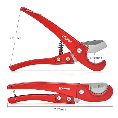 Multi Size Pex Pipe Cutter Up To 1 Inch Spring Loaded Stainless Steel Easy Clean Cuts No Burr Ultra Lightweight 0.15Kg Compact Red Handheld Tool Grab And Go Quick And Easy Pex Tubing Work