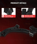 Eight Piece Front Suspension Kit For Honda CR V 2007 2008 2009 2010 2011 Comes With Front Lower Control Arm And Ball Joint Driver And Passenger Sides Outer Tie Rod Ends Inner Tie Rod Ends And Sway Bar End Links. Black alloy front lower control arm with ball joint and coated mount