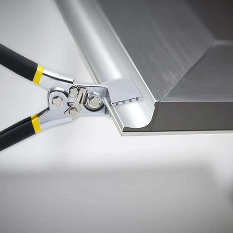 3 Inch Sheet Metal Hand Seamer With Straight Head Steel Bender in use on metal edge