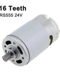 Heavy Duty 24V DC Motor At 6300 RPM With 16T Gearbox for electric screwdrivers, featuring 16 teeth gearbox design.