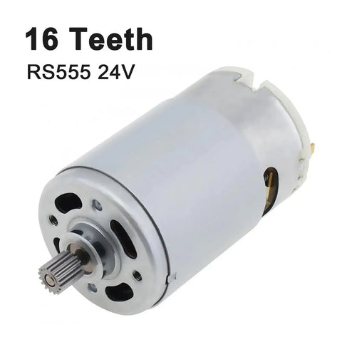 Heavy Duty 24V DC Motor At 6300 RPM With 16T Gearbox for electric screwdrivers, featuring 16 teeth gearbox design.