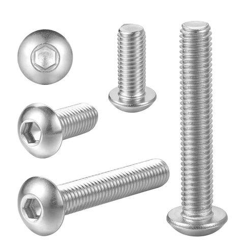 3/8-16 Button Head Socket Cap Screws Stainless Steel 304 A2 70 Fully Threaded Allen Hex Drive Bolts 1-1/2 Inch Long 15 Pack