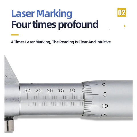 Digital Caliper, Micrometer Internal Diameter Measuring Tool with clear laser markings for precise readings.