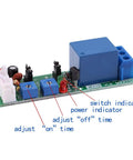 Delay Relay Module DC 12V With 0 To 120 Minute Adjustable Timer On Off Delay Timing Switch Module Board For Industrial Control One Shot And Cycle Modes With Easy Jumper Setup