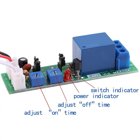 Delay Relay Module DC 12V With 0 To 120 Minute Adjustable Timer On Off Delay Timing Switch Module Board For Industrial Control One Shot And Cycle Modes With Easy Jumper Setup