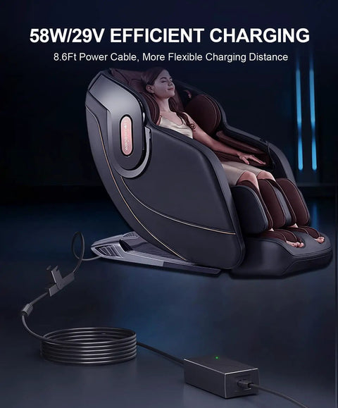 29V 2A Recliner Power Supply With 8.6 Ft Cord Rock Solid Plug And Play For Electric Recliners And Lift Chairs Broad Compatibility With Major Brands Like LaZBoy Ashley Pride Golden Catnapper Berkline OKIN Limoss Med Lift And More. black adapter with 8.6 ft cord