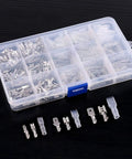 315 Piece Spade Quick Connectors Set With 2.8mm 4.8mm 6.3mm Male And Female Crimp Terminals, Insulating Sleeve in plastic case