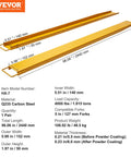 BestEquip forklift extensions, 96 in long, inner width 5.5 in, yellow steel, 1 pair