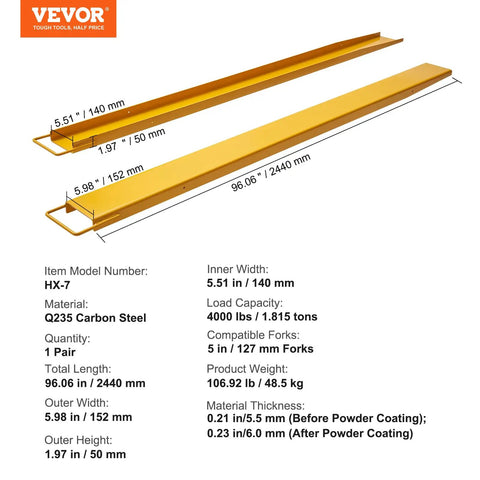 Tank Built Forklift Extensions 96 Inch Pallet Spreaders 5 5 Inch Width Double Pack Carbon Steel Rig For Rough Warehouse Grind And Smooth Heavy Hauling Without Breaking A Sweat