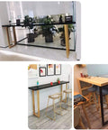 Heavy Duty Iron Table Legs 100 Centimeters Tall supporting custom bar countertops with sleek welded finish in modern settings.