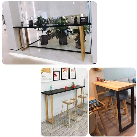Heavy Duty Iron Table Legs 100 Centimeters Tall supporting custom bar countertops with sleek welded finish in modern settings.