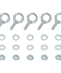 Beefy Heavy Duty Eye Bolts Kit, 5 Pack M10 Galvanized Carbon Steel Lifting Rings With Nuts And Washers, 1.18 Inch Long Eye Bolts, 0.83 Inch Ring Inner, 1.42 Inch Outer Diameter, All Weather Indoor Outdoor Tie Down Gear, Silver, with nuts and washers