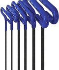 Cushion Grip Hex T Key Allen Wrench Set 6 Pcs With Metric Sizes 2 2.5 3 4 5 6 mm And 6 Inch Shaft, alloy steel construction visible
