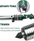 Heavy Duty 20 Ton Hydraulic Gear Puller Cracks Stubborn Bearings No Sweat With Sturdy Adjustable Jaws For Vertical Or Horizontal Setups hydraulic pump and thimble detail.