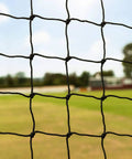 Close-up of 36ft netting, part of Portable Mobile Baseball Batting Cage With Wheels 36ft Net With Padding Easy Setup On Any Surface.