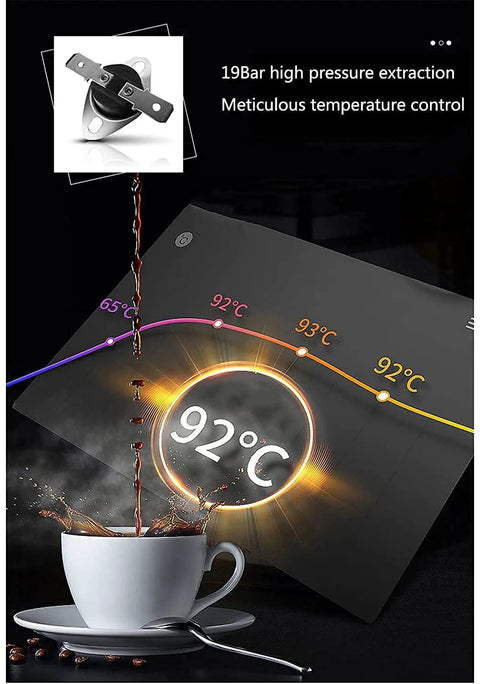 Automatic Home Coffee Machine With Small Touch Screen Built In Grinder Integrated Steam Pump temperature control display