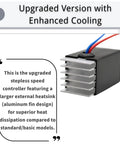 12V To 24V PWM DC Motor Speed Controller 10A With Heat Sink And Lever Wire Connectors