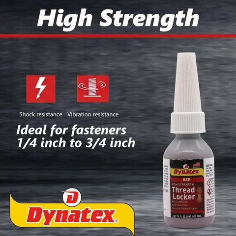 Red Heavy Duty High Strength Thread Locker 0.34 Oz Bottle For Large Fasteners Permanent Locking Anaerobic Formula Vibration And Solvent Resistant 2 Pack visible