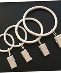 Metal Curtain Rings With Clips Set 10 Pack Heavy Duty Design For Smooth Glide On Curtain Rods on black background