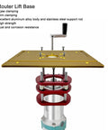 4 Jaw Clamping Router Table Lifting System Base For 64mm To 66mm Motors Aluminum Alloy And Stainless Steel Build DIY Woodworking Precision Platform Heavy Duty Pro Grade For High Accuracy Cutting And Easy Setup, router lift base
