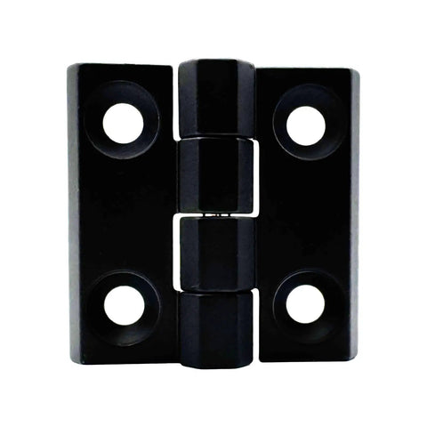 Black Zinc Alloy Cabinet Hinges 1.6 Inch Surface Mount 2 Pack Heavy Duty Hardware For Kitchen And Furniture Doors Durable Matte Finish