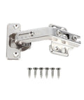 Soft Close 135 Degree Corner Cabinet Hinges With Built In Damper shown with screws