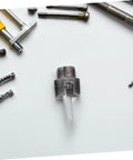 Cabilock 3 Pc Electric Drill Pipe Threader Kit For Cutting Plastic And Metal Pipes with a metal cutter visible among tools.