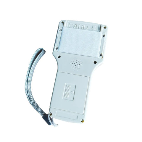 English Voice Multi Frequency RFID Copier, Reader And Duplicator showing card slot and speaker with wrist strap