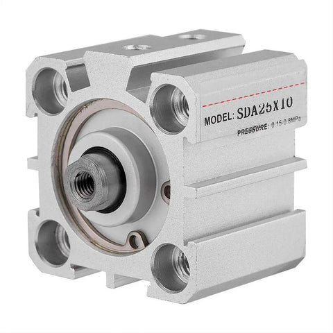 Side view of Double Acting Air Cylinder With Aluminum Round Tube, Pancake Style Pneumatic Cylinder for industrial machinery