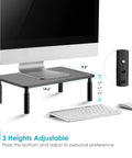 TV And Monitor Riser Desk Stand With Sturdy Metal Frame, Large 14.6 Inch By 9.3 Inch Platform, Supports Up To 44 Lbs, height adjustment detail