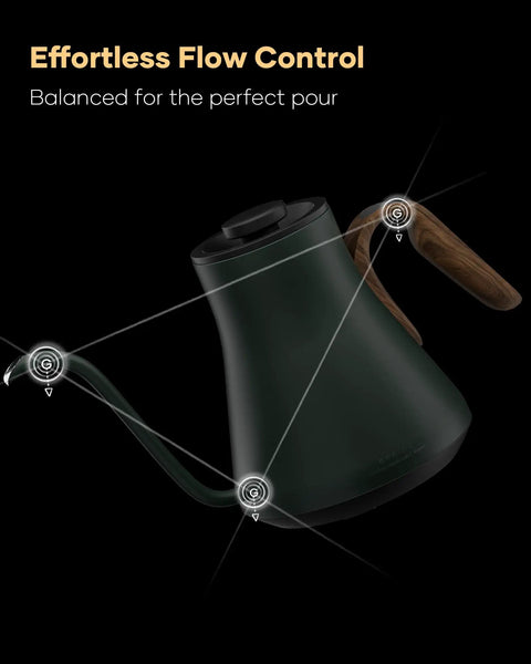 Gooseneck Electric Kettle With 1 Degree Temperature Control 1500W Fast Heating Pour Over Coffee And Tea Kettle in green