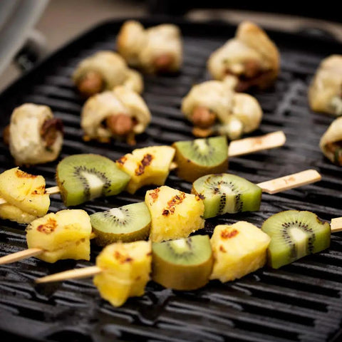 Q1200 Portable Propane Grill For Travel And Camping Blue With 1 Burner Cast Iron Grates Electronic Ignition 8500 BTU Ideal