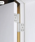 Set Of Four Heavy Duty 304 Stainless Steel Door Hinges In Brushed Silver Finish For Smooth Quiet Operation, High Load Capacity, Easy Installation And Maintenance, Durable Replacement Or New Door Hardware installed on white door