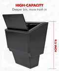 Ford Maverick Lidded Console Organizer With Seal Lid No Tools Needed Heavy Duty Front Seat Armrest Trash Can 9.5-inch Capacity