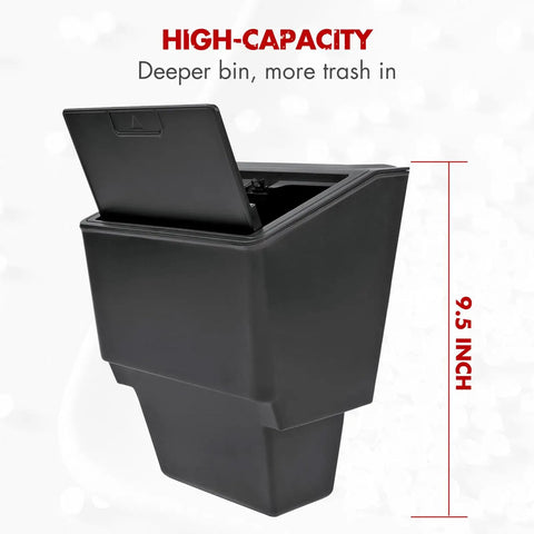 Ford Maverick Lidded Console Organizer With Seal Lid No Tools Needed Heavy Duty Front Seat Armrest Trash Can 9.5-inch Capacity