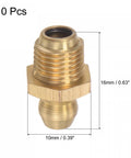 Brass Straight Grease Fittings Kit 5/16-32 Thread 10mm Width Hydraulic Lubrication Fittings Assortment Pack 10 Pieces