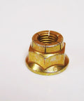 Arctic Cat Atv Hex Flange Nut Clinch Lock Oem Replacement Hardware, gold steel nut for tight fit on ATV components.