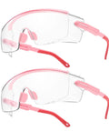 2 Pack Over Eyeglasses Safety Glasses With Anti Fog Coating, 100 Percent UV Shield, Wraparound Lens, Scratch Resistant, Adjustable Temples