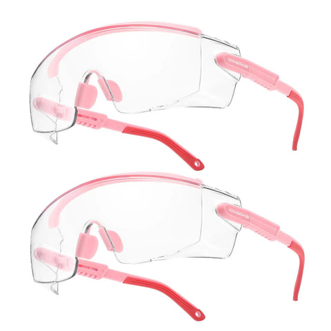 2 Pack Over Eyeglasses Safety Glasses With Anti Fog Coating, 100 Percent UV Shield, Wraparound Lens, Scratch Resistant, Adjustable Temples
