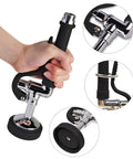 Hand holding Commercial Sink Sprayer With Handle Grip Assembly, 1.42 GPM High Pressure Pre Rinse Valve Replacement Kit, polished chrome