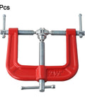 Hardcore Heavy Duty Three Way G Clamp With No Sweat Quick Release Iron Design For Woodworking And Carpenters Delivering Rock Solid Grip For Photography And Auto Repair, red iron clamp, 2.5 inch